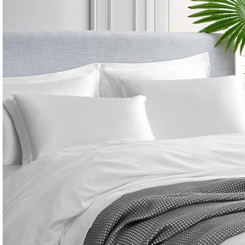 Satin Pillowcase for Hair and Skin, White Pillowcase Standard 26"L x 20"
